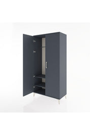 Hyperion Dolap 2 Raflı 2 Kapaklı Tek Askılı 88x44x182 Antrasit-Antrasit
