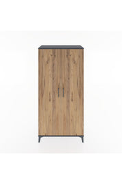 Hyperion Dolap 2 Raflı 2 Kapaklı Tek Askılı 88x44x182 Antrasit-Çam