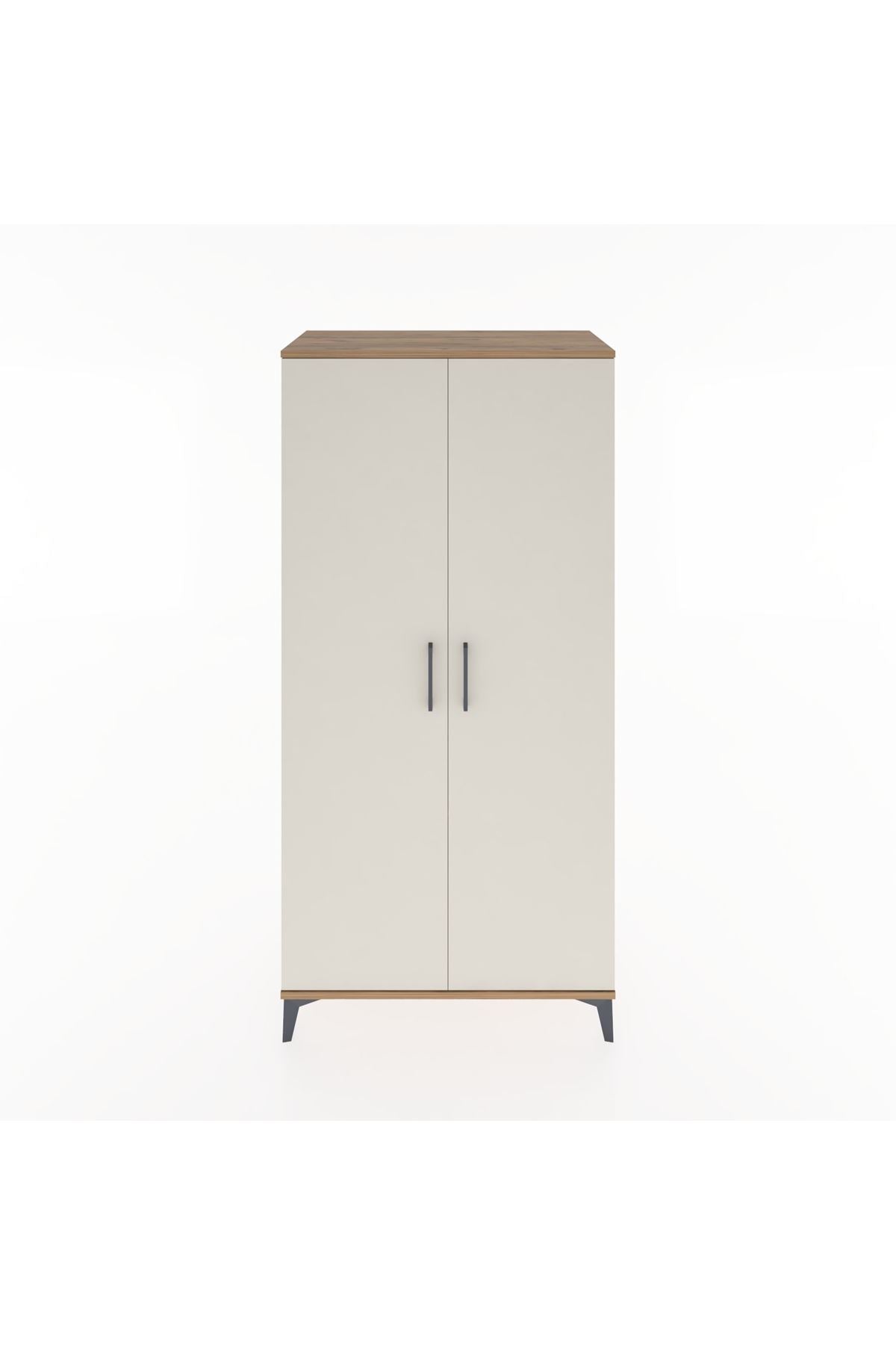 Hyperion Dolap 2 Raflı 2 Kapaklı Tek Askılı 88x44x182 Çam-Aytaşı