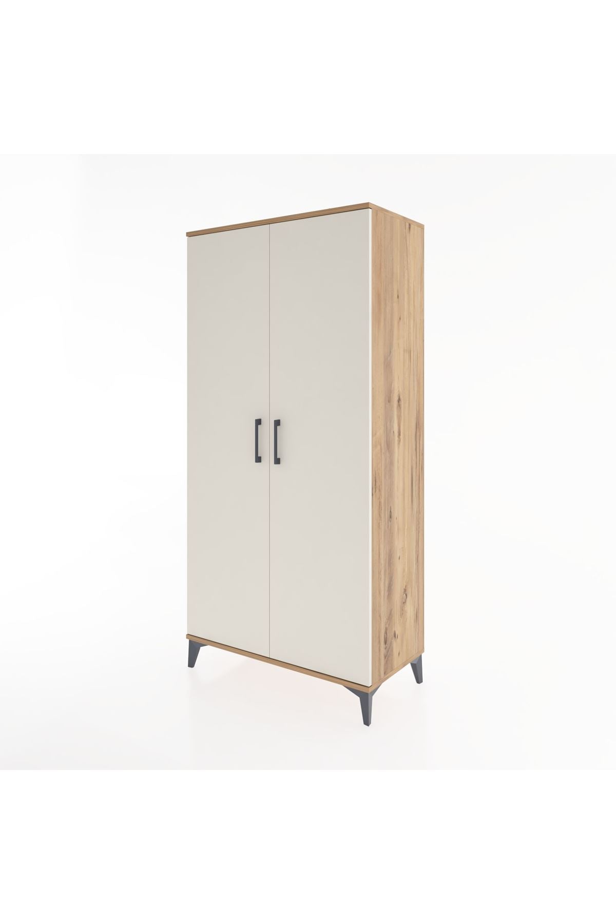 Hyperion Dolap 2 Raflı 2 Kapaklı Tek Askılı 88x44x182 Çam-Aytaşı