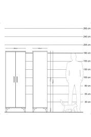 Hyperion Dolap 2 Raflı 2 Kapaklı Tek Askılı 88x44x182 Çam-Aytaşı