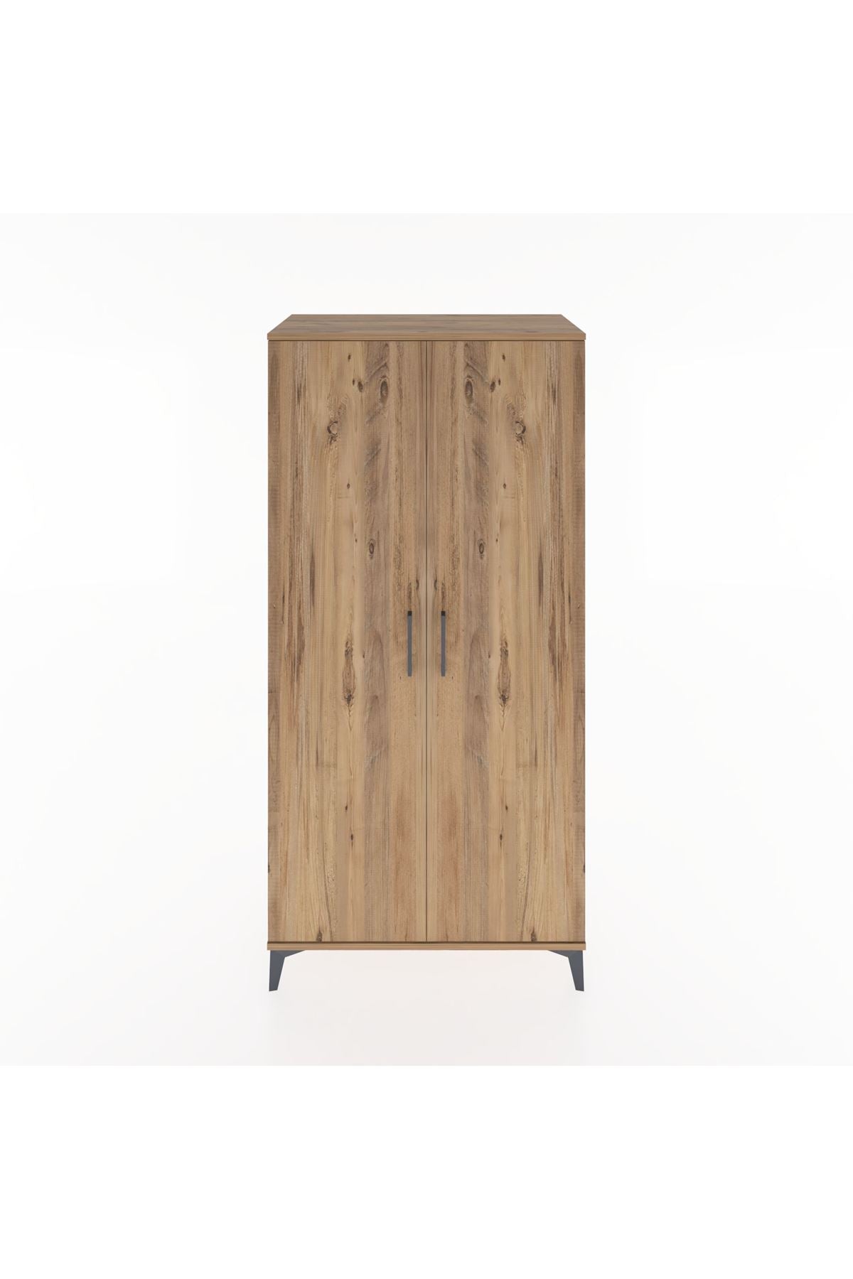 Hyperion Dolap 2 Raflı 2 Kapaklı Tek Askılı 88x44x182 Çam-Çam