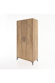 Hyperion Dolap 2 Raflı 2 Kapaklı Tek Askılı 88x44x182 Çam-Çam