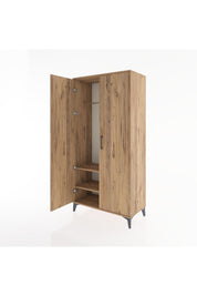 Hyperion Dolap 2 Raflı 2 Kapaklı Tek Askılı 88x44x182 Çam-Çam