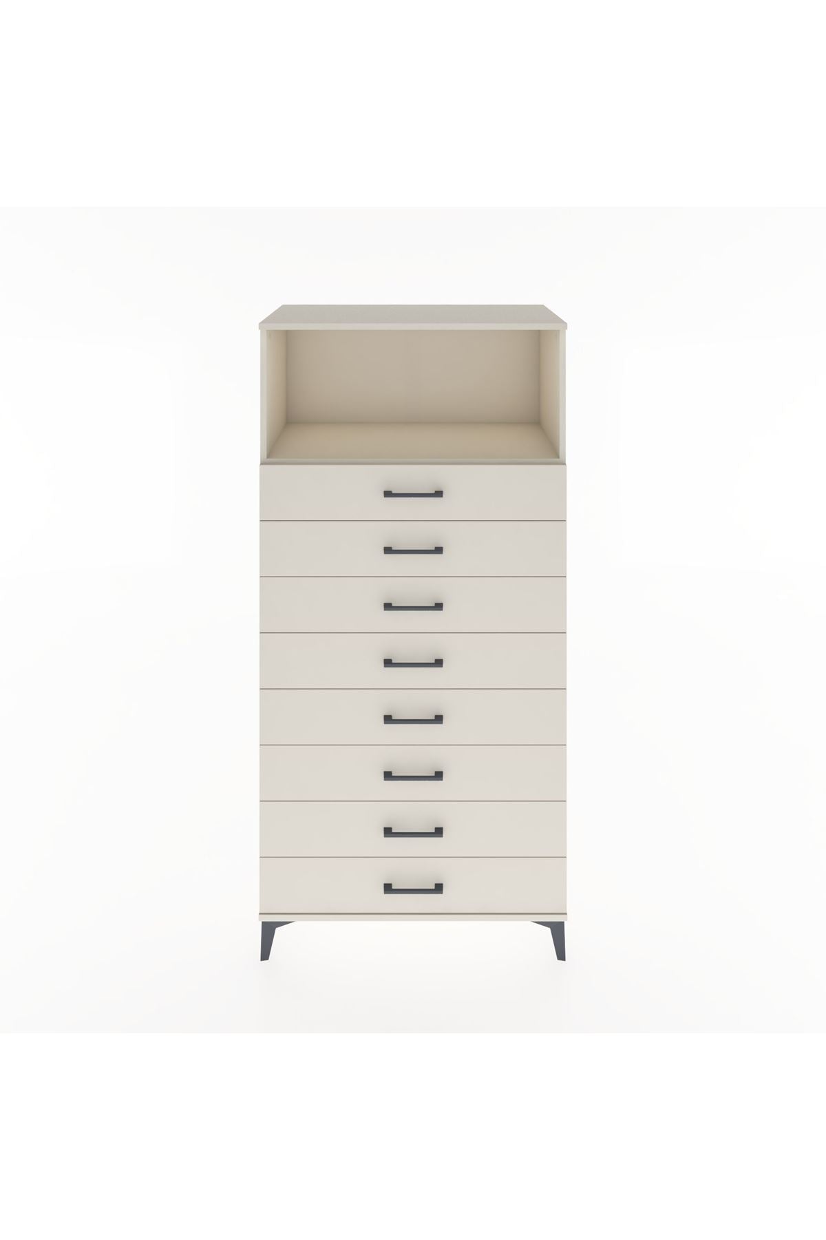 Hyperion Dolap Tek Raflı 8 Çekmeceli 88x44x182 - S57M032V1B