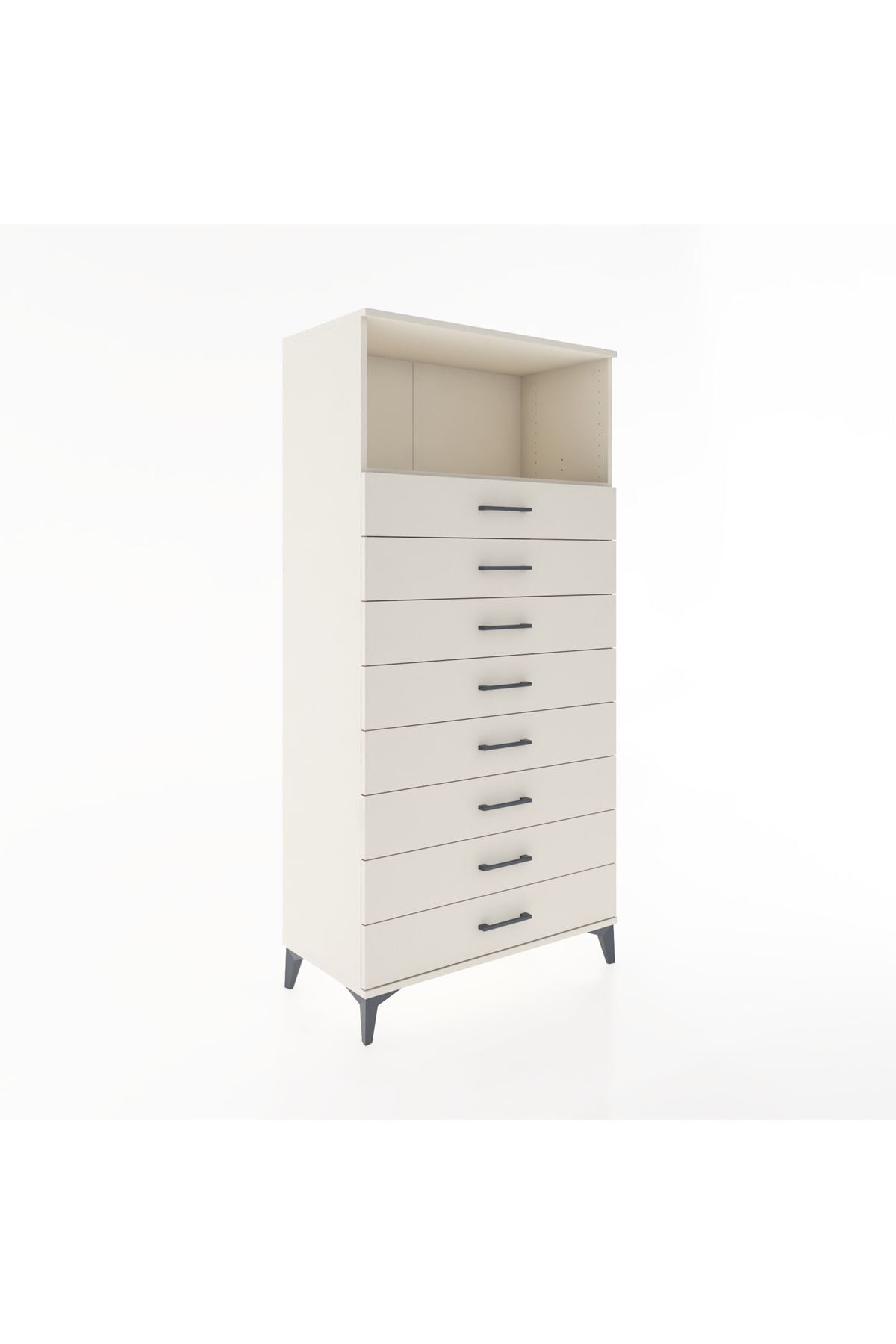 Hyperion Dolap Tek Raflı 8 Çekmeceli 88x44x182 - S57M032V1B