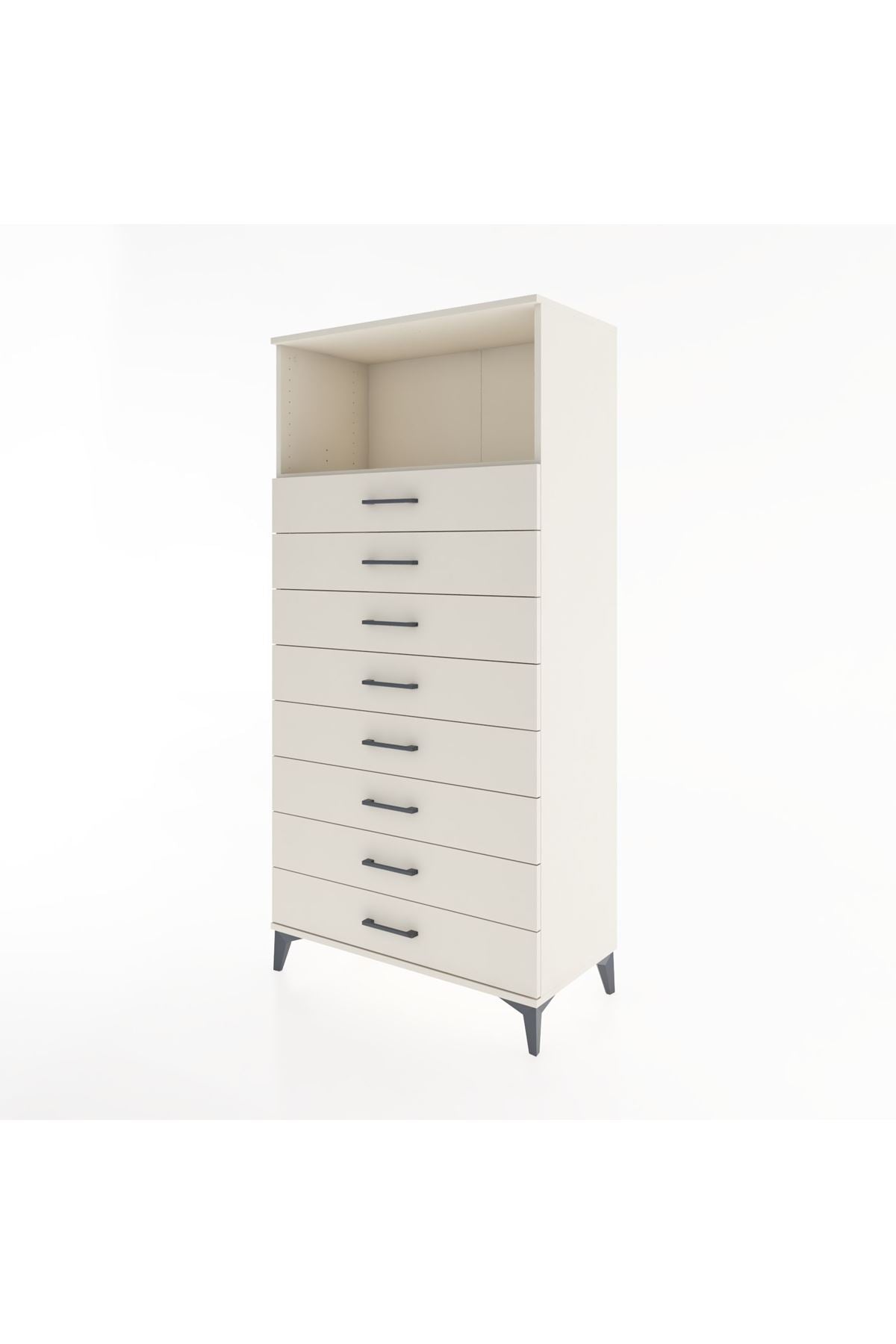 Hyperion Dolap Tek Raflı 8 Çekmeceli 88x44x182 - S57M032V1B