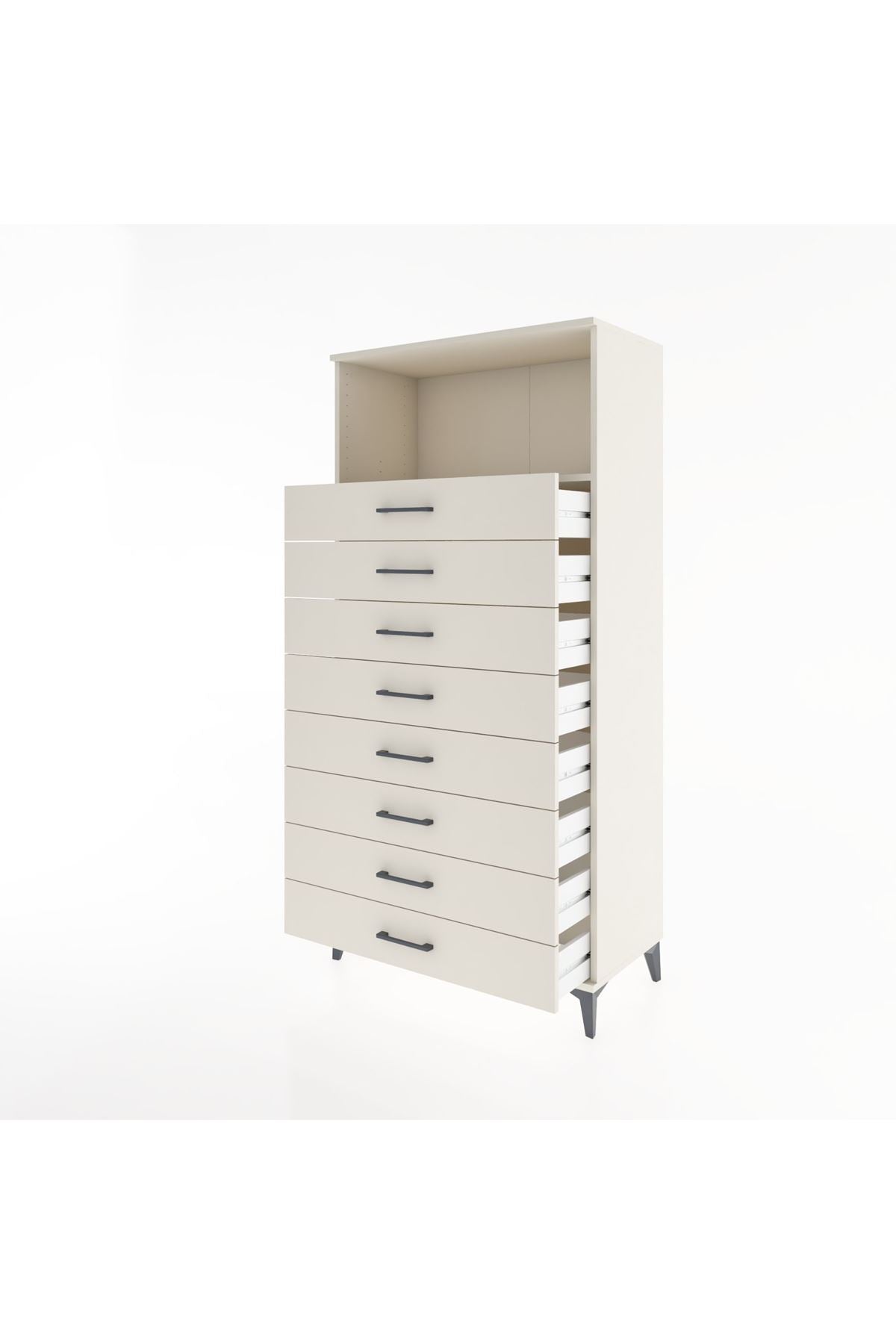 Hyperion Dolap Tek Raflı 8 Çekmeceli 88x44x182 - S57M032V1B