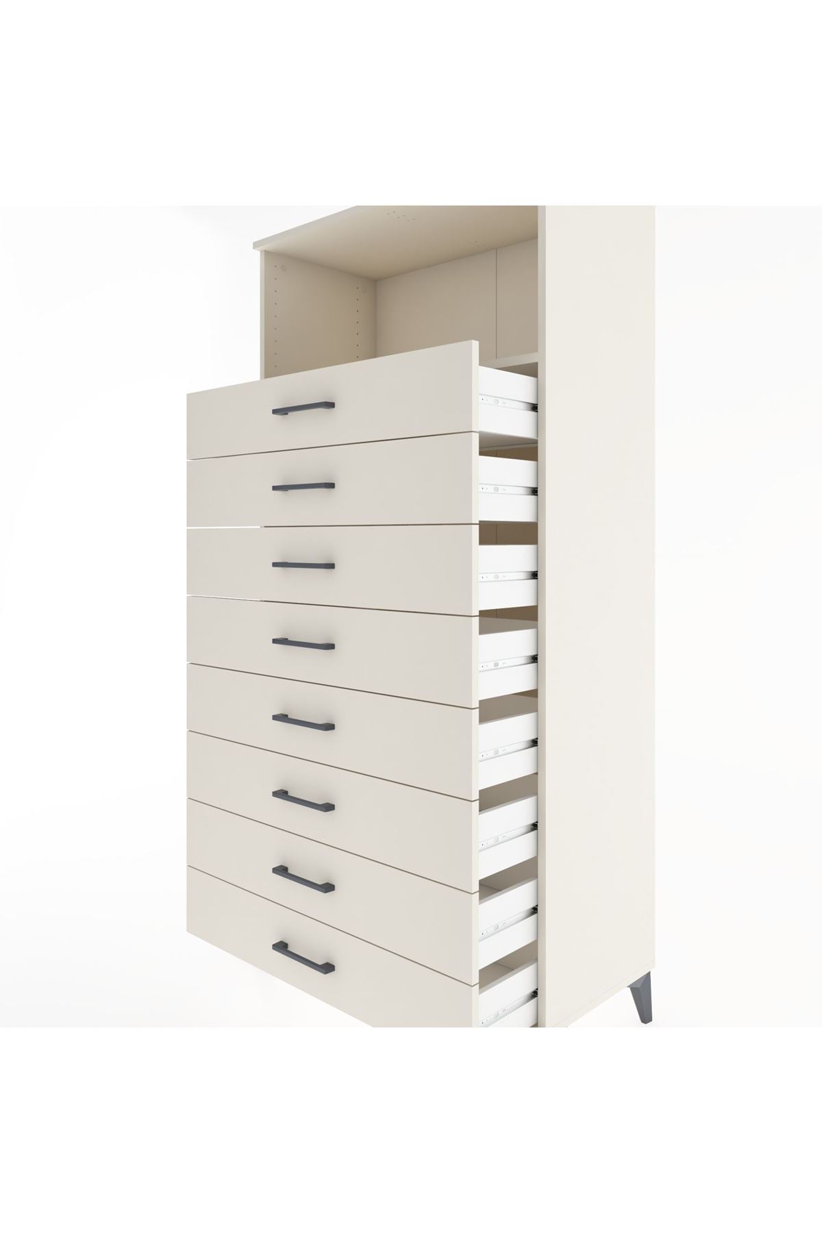 Hyperion Dolap Tek Raflı 8 Çekmeceli 88x44x182 - S57M032V1B