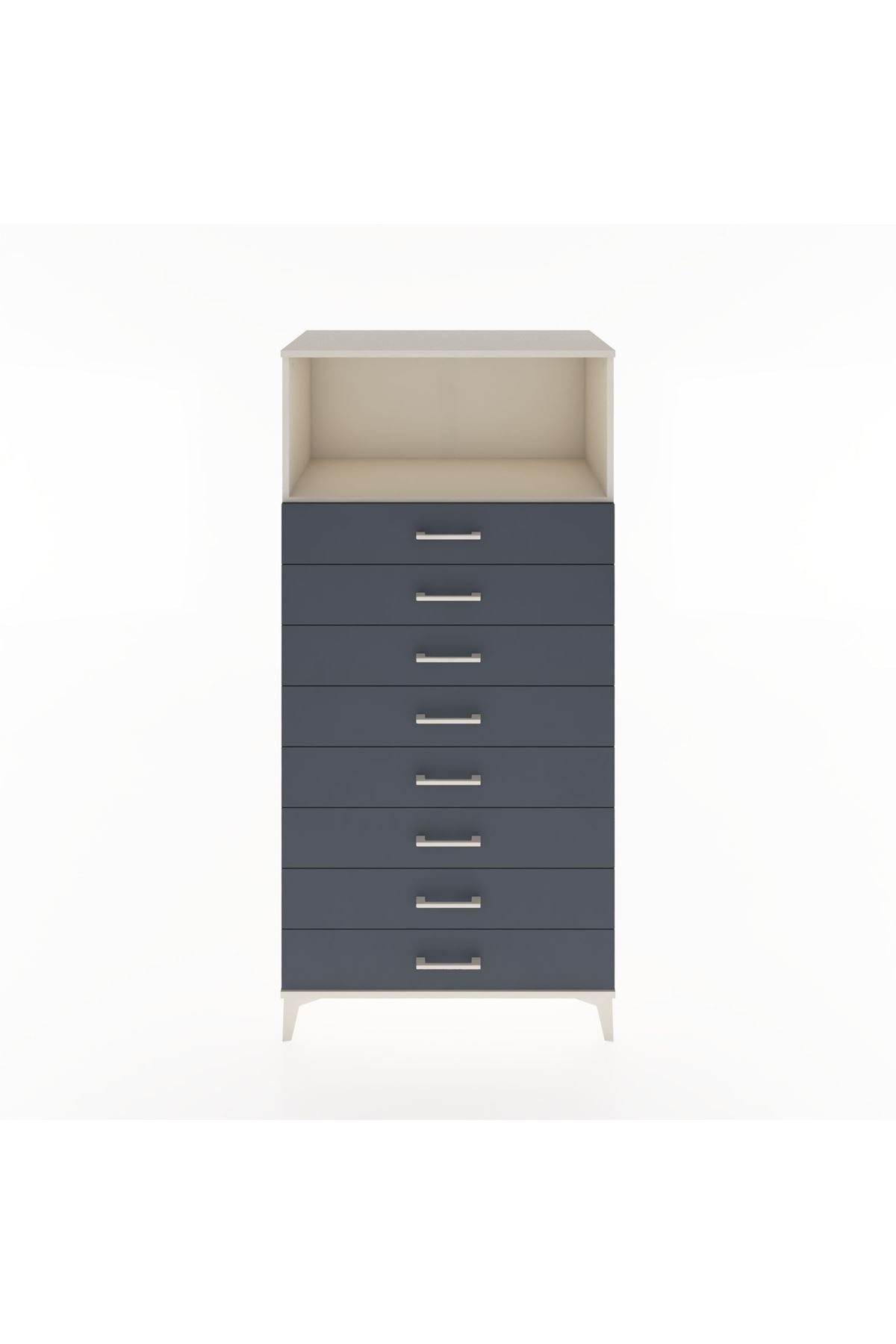 Hyperion Dolap Tek Raflı 8 Çekmeceli 88x44x182 - S57M032V2B