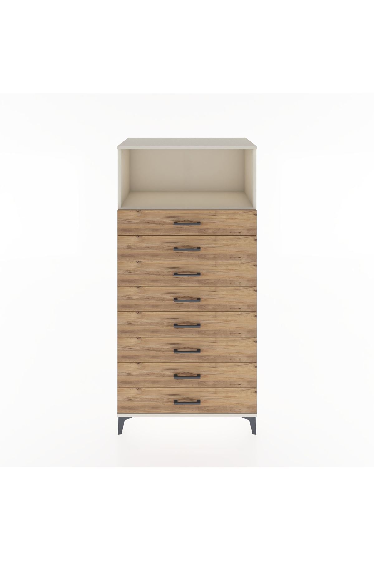 Hyperion Dolap Tek Raflı 8 Çekmeceli 88x44x182 - S57M032V3B