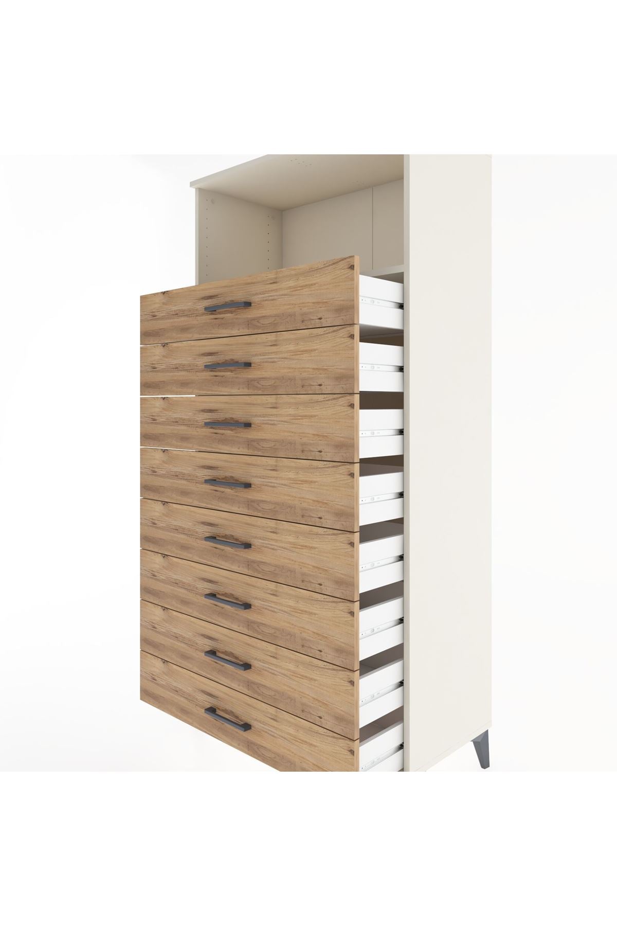 Hyperion Dolap Tek Raflı 8 Çekmeceli 88x44x182 - S57M032V3B
