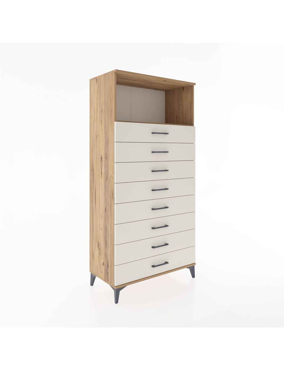 Hyperion Dolap Tek Raflı 8 Çekmeceli 88x44x182 - S57M032V7B