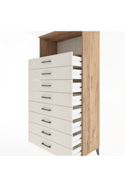 Hyperion Dolap Tek Raflı 8 Çekmeceli 88x44x182 - S57M032V7B