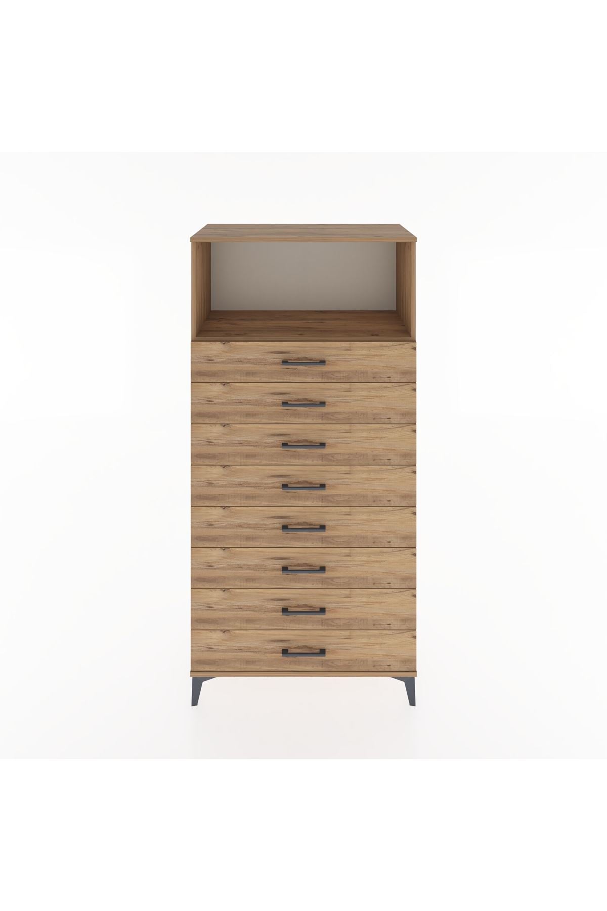 Hyperion Dolap Tek Raflı 8 Çekmeceli 88x44x182 - S57M032V9B