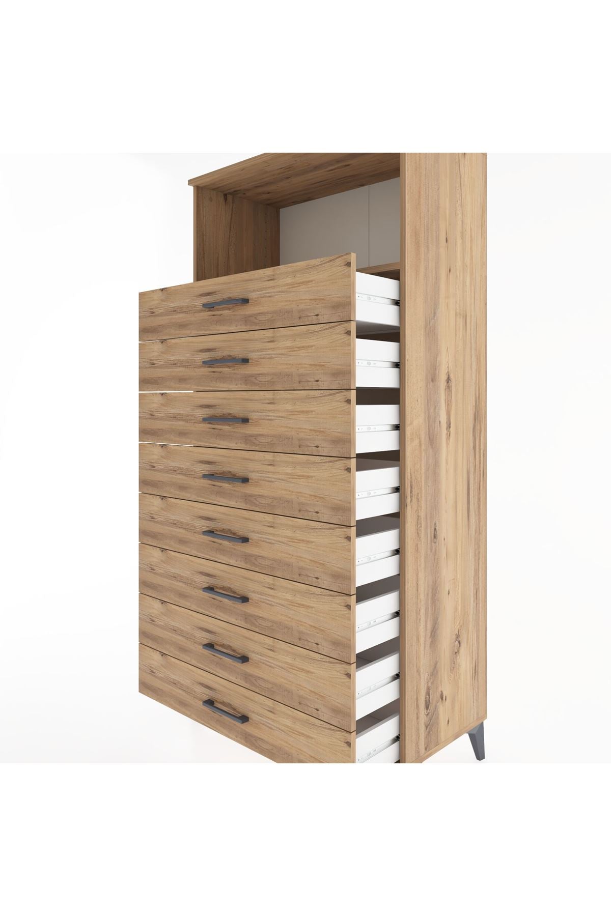 Hyperion Dolap Tek Raflı 8 Çekmeceli 88x44x182 - S57M032V9B