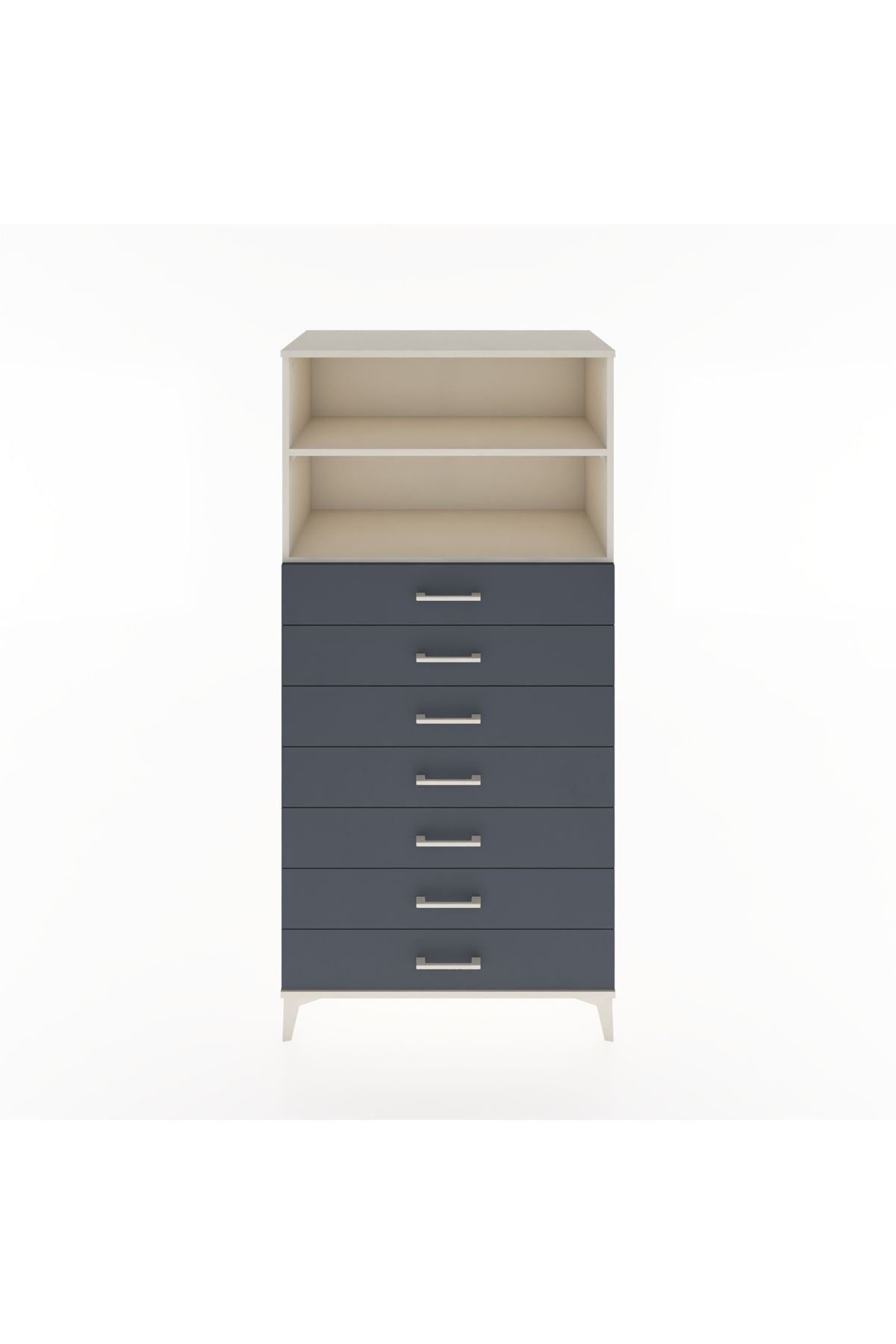 Hyperion Dolap 2 Raflı 7 Çekmeceli 88x44x182 Aytaşı-Antrasit