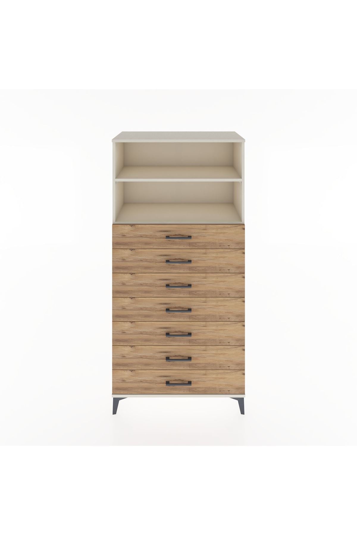 Hyperion Dolap 2 Raflı 7 Çekmeceli 88x44x182 Aytaşı-Çam