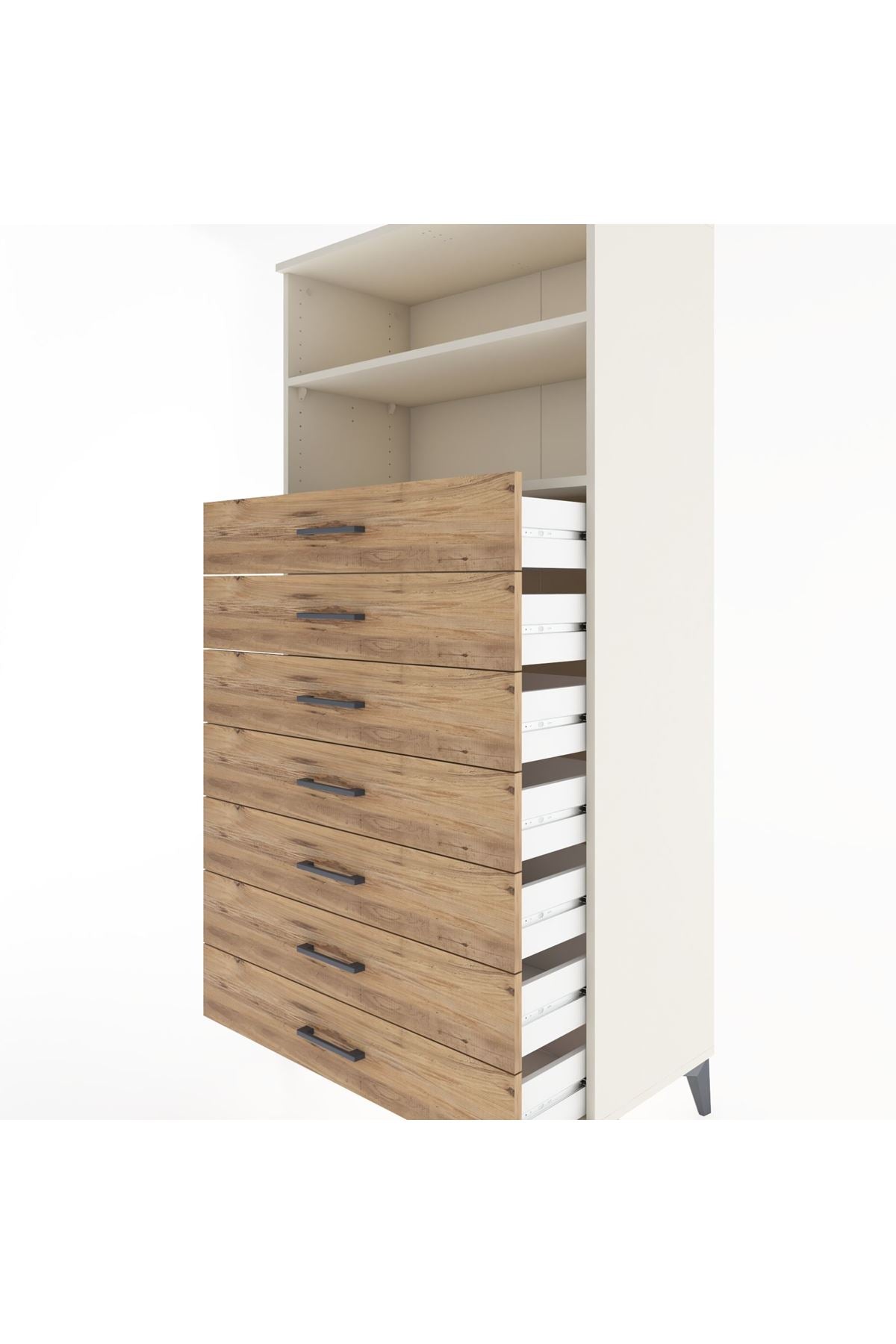 Hyperion Dolap 2 Raflı 7 Çekmeceli 88x44x182 Aytaşı-Çam