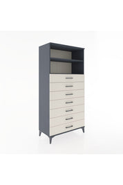 Hyperion Dolap 2 Raflı 7 Çekmeceli 88x44x182 Antrasit-Aytaşı