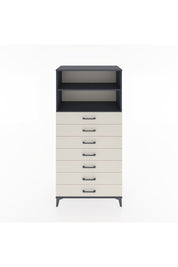 Hyperion Dolap 2 Raflı 7 Çekmeceli 88x44x182 Antrasit-Aytaşı