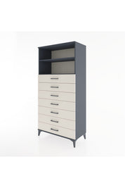 Hyperion Dolap 2 Raflı 7 Çekmeceli 88x44x182 Antrasit-Aytaşı