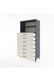 Hyperion Dolap 2 Raflı 7 Çekmeceli 88x44x182 Antrasit-Aytaşı