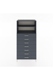 Hyperion Dolap 2 Raflı 7 Çekmeceli 88x44x182 Antrasit-Antrasit