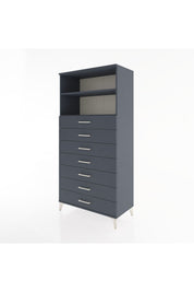 Hyperion Dolap 2 Raflı 7 Çekmeceli 88x44x182 Antrasit-Antrasit