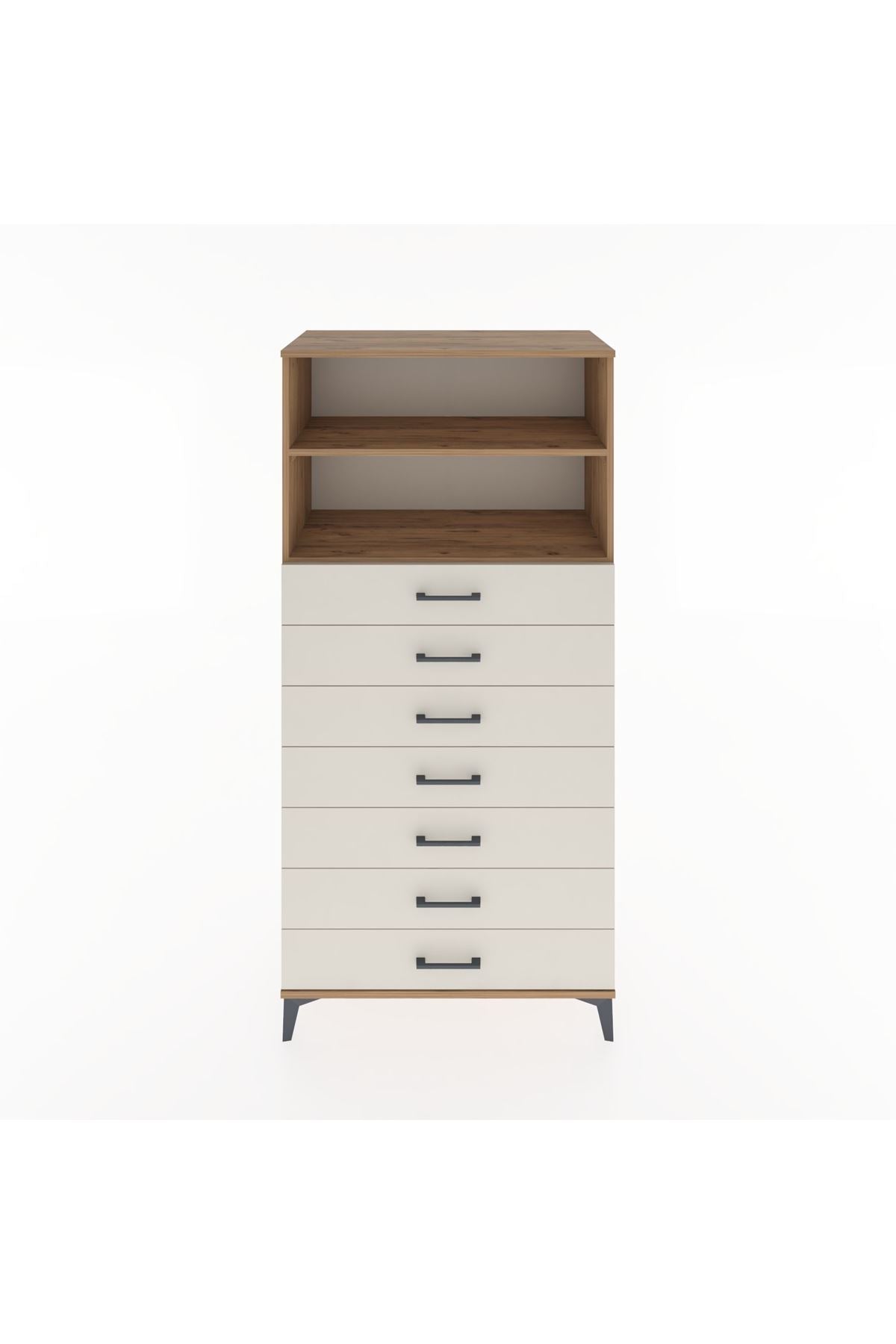 Hyperion Dolap 2 Raflı 7 Çekmeceli 88x44x182 Çam-Aytaşı