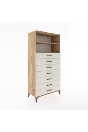 Hyperion Dolap 2 Raflı 7 Çekmeceli 88x44x182 Çam-Aytaşı