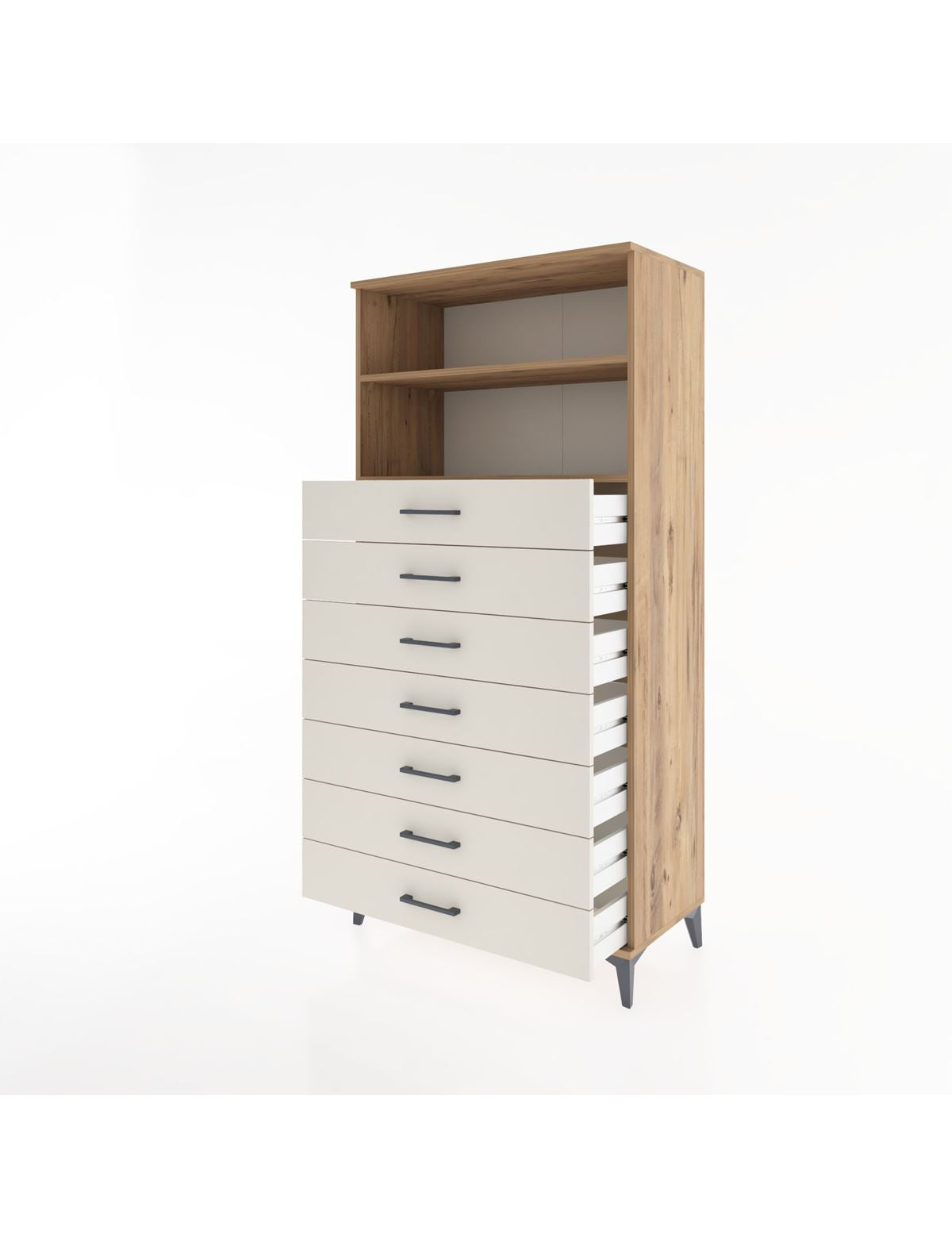 Hyperion Dolap 2 Raflı 7 Çekmeceli 88x44x182 - S57M033V7B