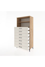 Hyperion Dolap 2 Raflı 7 Çekmeceli 88x44x182 Çam-Aytaşı