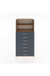 Hyperion Dolap 2 Raflı 7 Çekmeceli 88x44x182 Çam-Antrasit