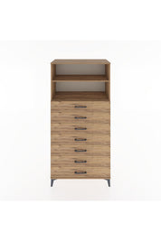 Hyperion Dolap 2 Raflı 7 Çekmeceli 88x44x182 Çam-Çam