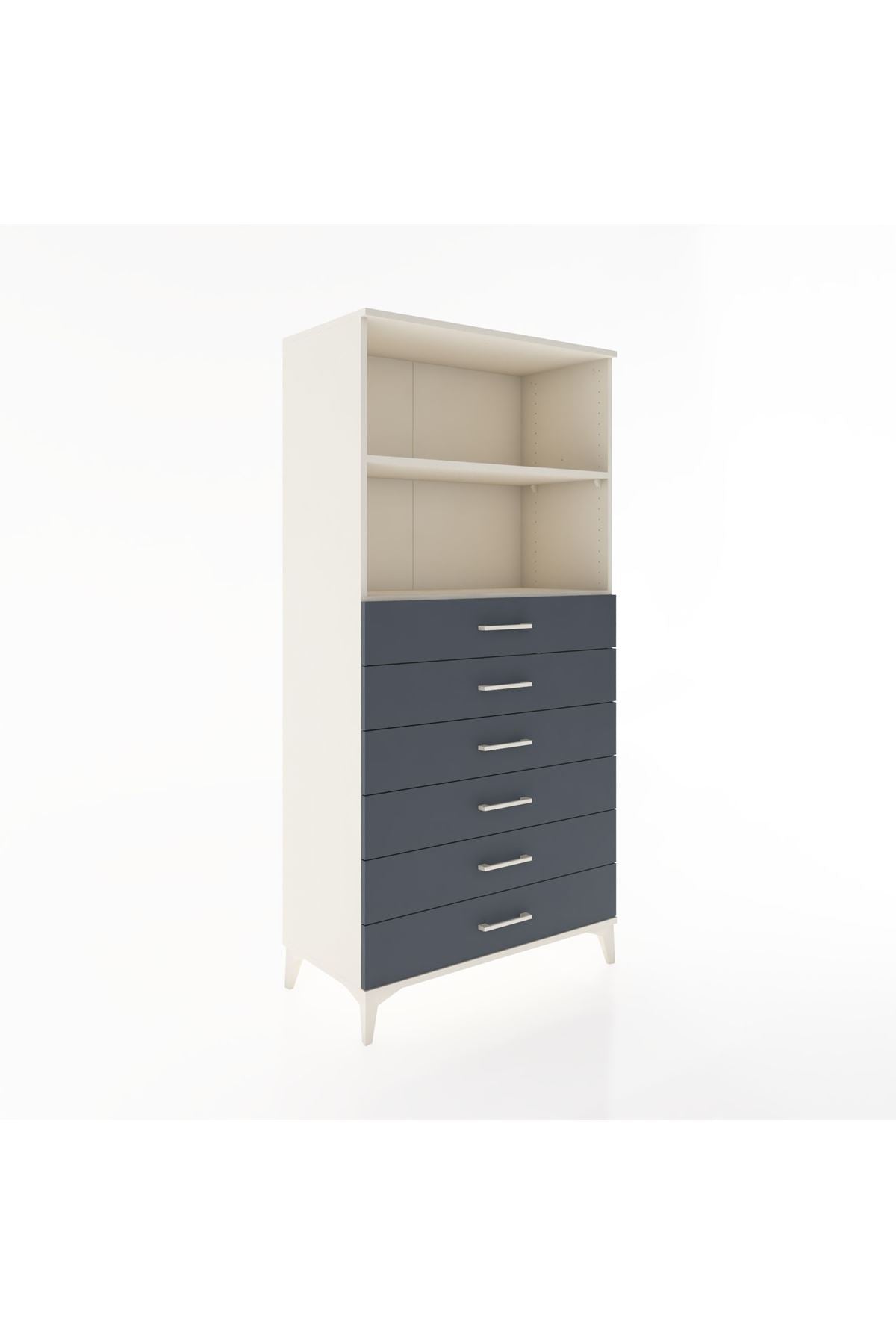 Hyperion Dolap 2 Raflı 6 Çekmeceli 88x44x182 Aytaşı-Antrasit