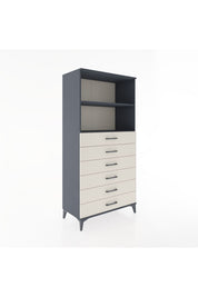 Hyperion Dolap 2 Raflı 6 Çekmeceli 88x44x182 Antrasit-Aytaşı