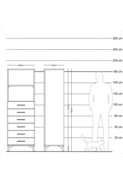 Hyperion Dolap 2 Raflı 6 Çekmeceli 88x44x182 Aytaşı-Çam