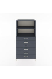 Hyperion Dolap 2 Raflı 6 Çekmeceli 88x44x182 Antrasit-Antrasit