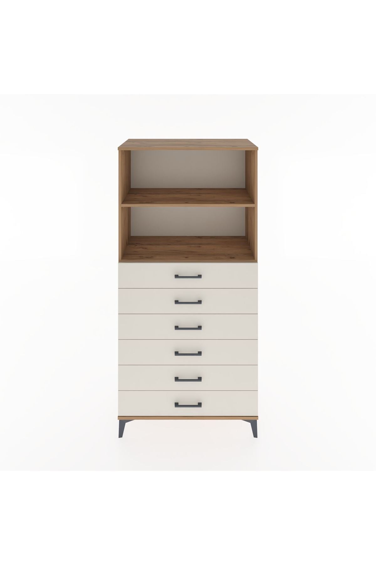 Hyperion Dolap 2 Raflı 6 Çekmeceli 88x44x182 Çam-Aytaşı