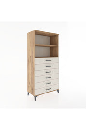 Hyperion Dolap 2 Raflı 6 Çekmeceli 88x44x182 Çam-Aytaşı