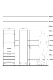 Hyperion Dolap 3 Raflı 5 Çekmeceli 88x44x182 - S57M035V2B