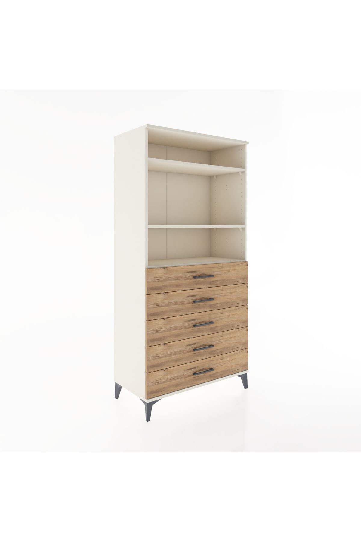 Hyperion Dolap 3 Raflı 5 Çekmeceli 88x44x182 - S57M035V3B
