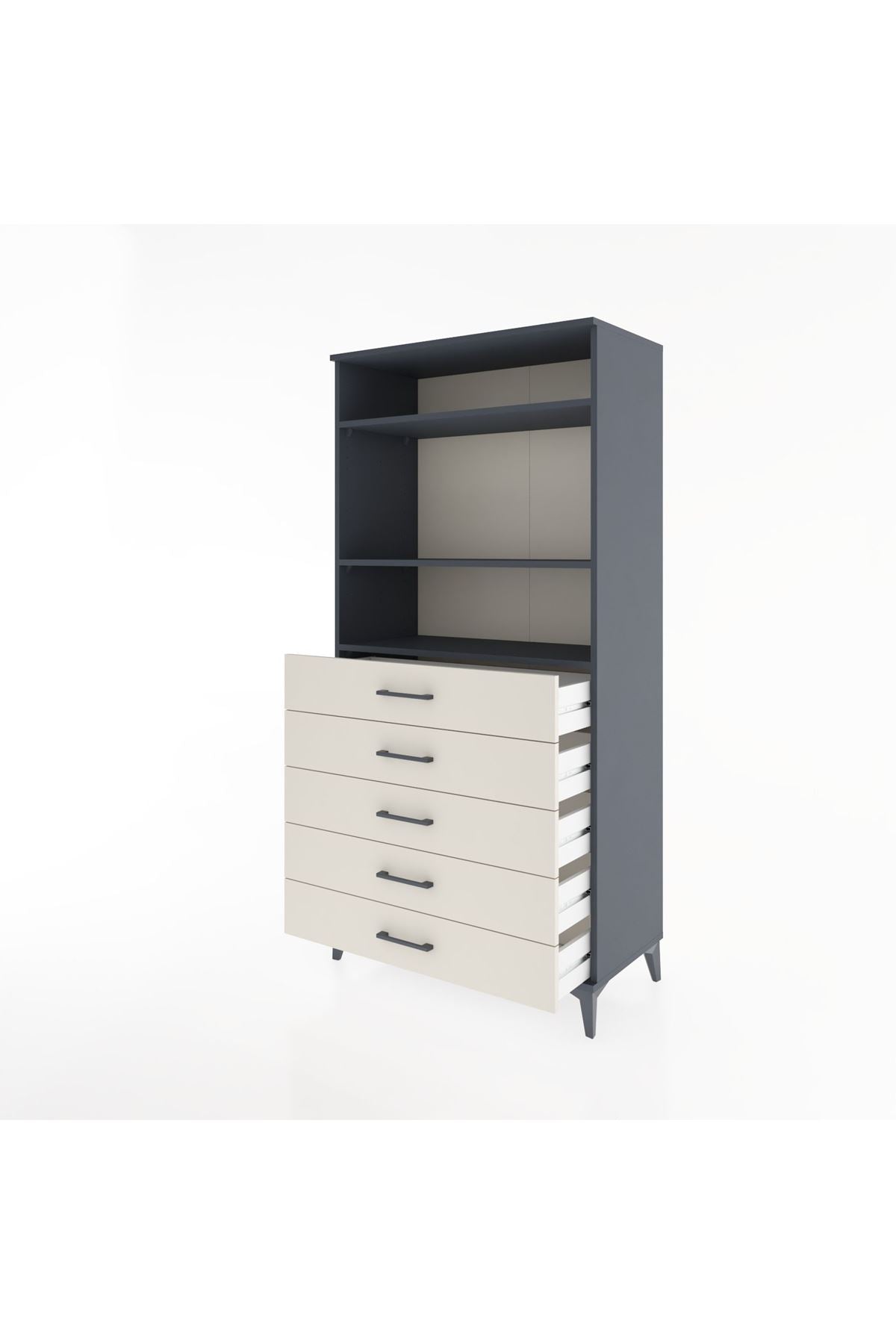 Hyperion Dolap 3 Raflı 5 Çekmeceli 88x44x182 - S57M035V4B