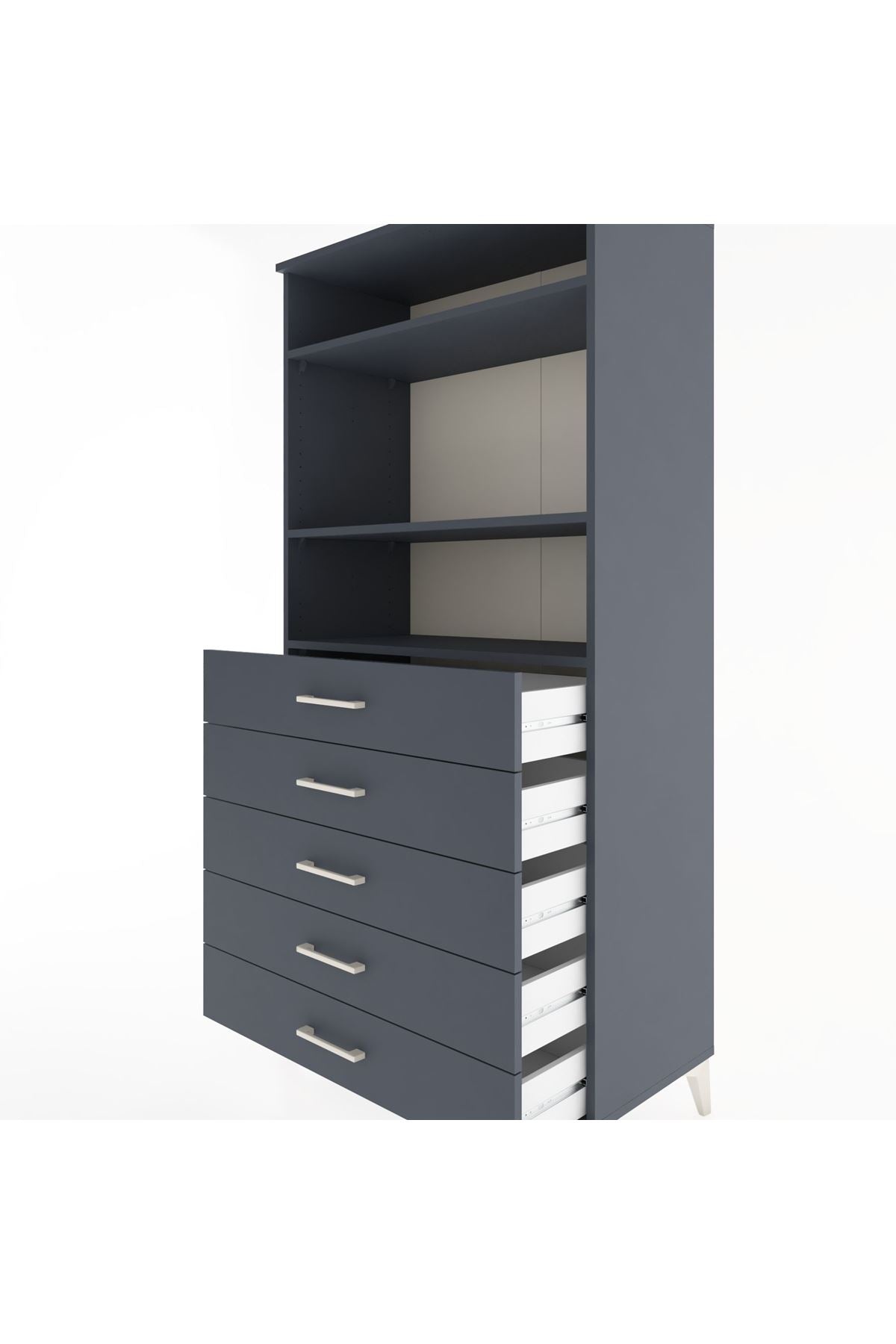 Hyperion Dolap 3 Raflı 5 Çekmeceli 88x44x182 - S57M035V5B
