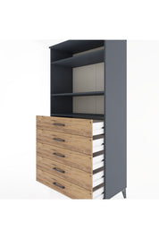 Hyperion Dolap 3 Raflı 5 Çekmeceli 88x44x182 - S57M035V6B