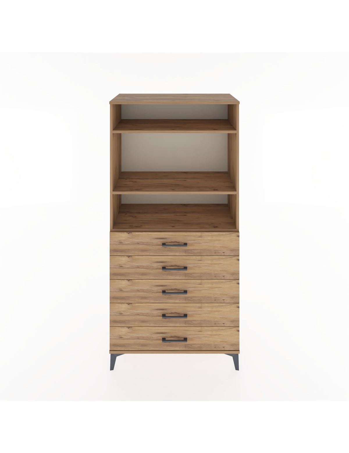 Hyperion Dolap 3 Raflı 5 Çekmeceli 88x44x182 - S57M035V9B