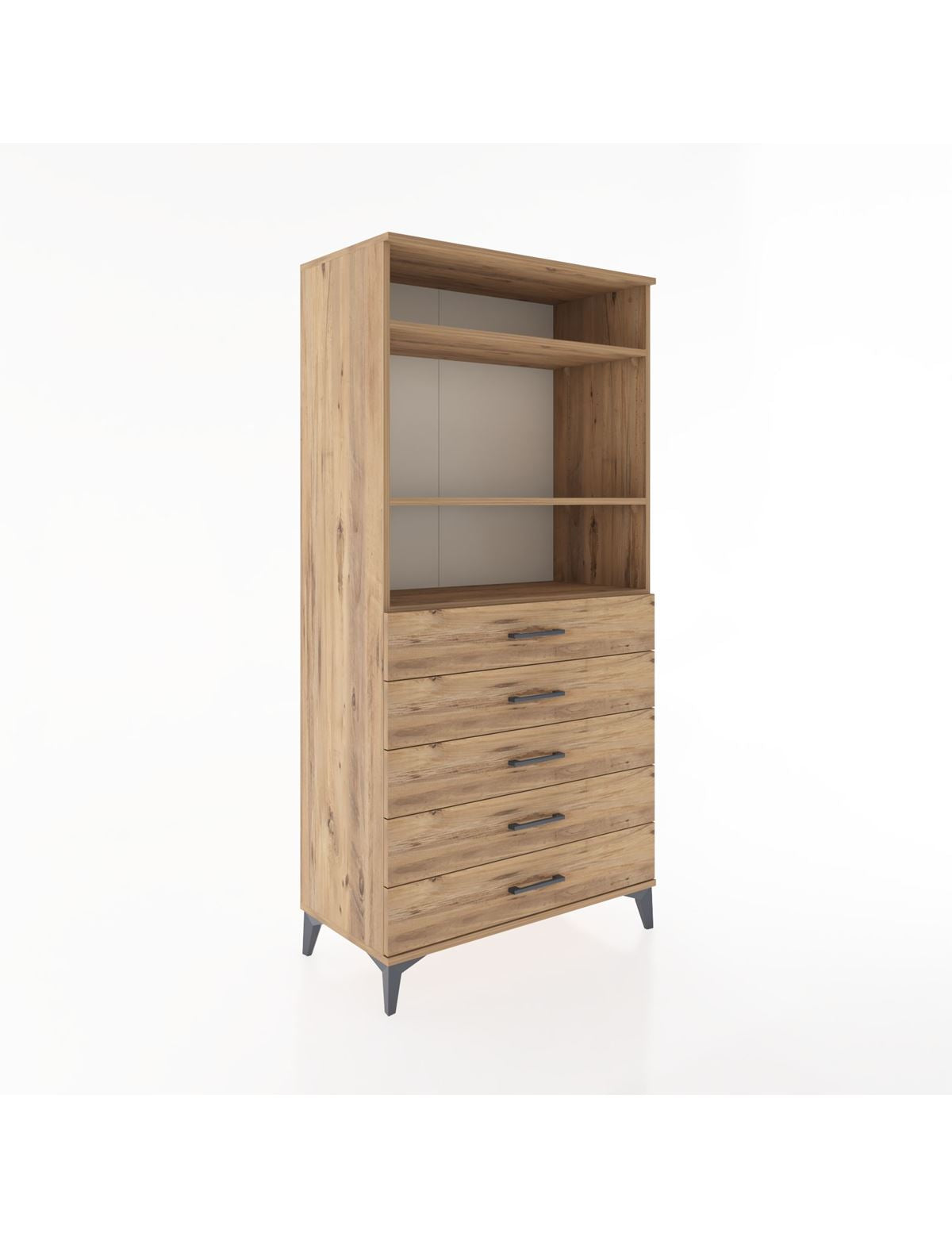 Hyperion Dolap 3 Raflı 5 Çekmeceli 88x44x182 - S57M035V9B
