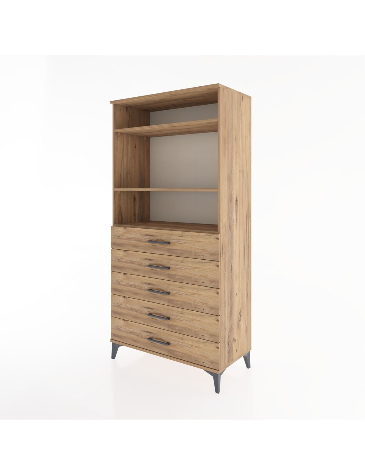 Hyperion Dolap 3 Raflı 5 Çekmeceli 88x44x182 - S57M035V9B