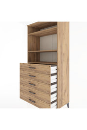 Hyperion Dolap 3 Raflı 5 Çekmeceli 88x44x182 - S57M035V9B